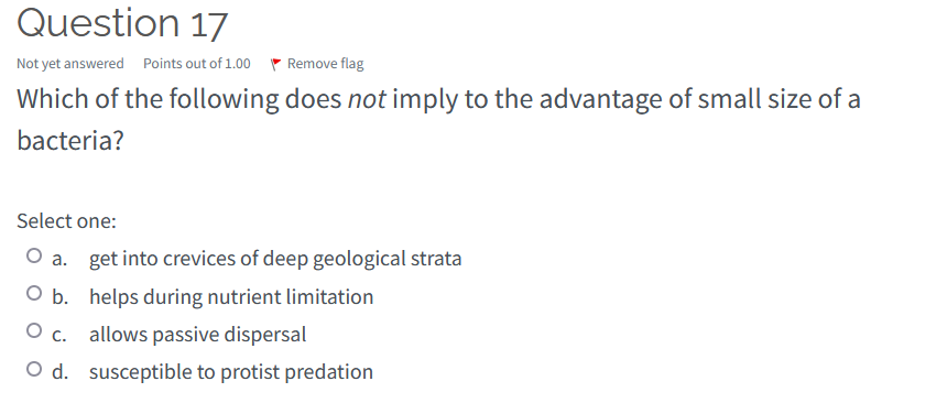 Question 17 Not Yet Answered Points Out Of 1 00 Remove Flag Which Of The Following Does Not Imply To The Advantage Of Sm 1