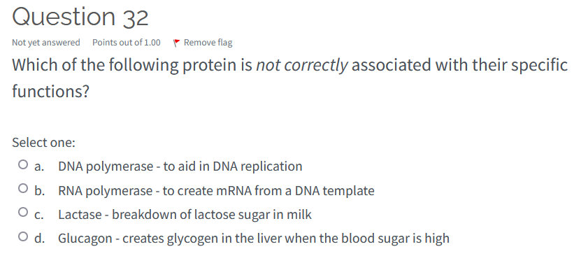 Question 32 Not Yet Answered Points Out Of 1 00 Remove Flag Which Of The Following Protein Is Not Correctly Associated W 1