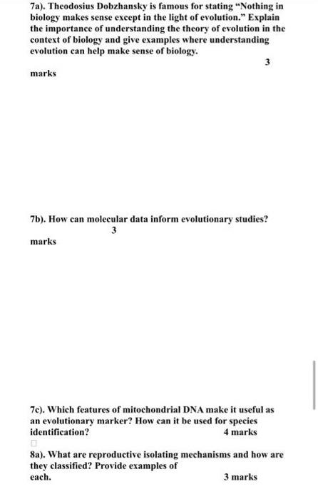7a Theodosius Dobzhansky Is Famous For Stating Nothing In Biology Makes Sense Except In The Light Of Evolution Expl 1