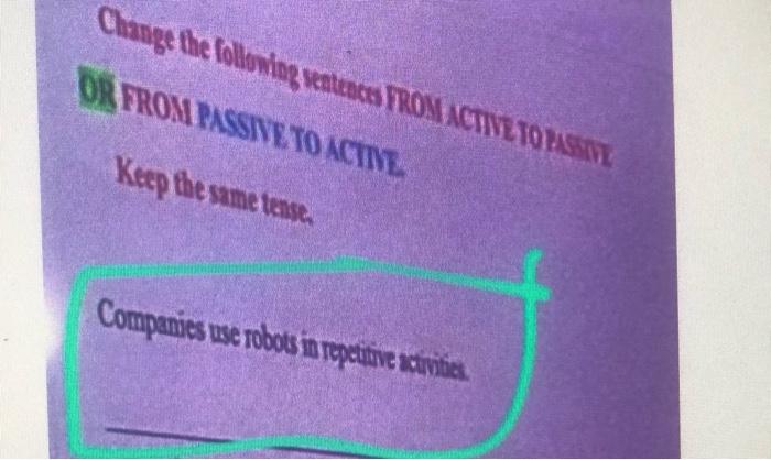 English Change From Passive To Active Or Active To Passive Voice Change From Passive To Active Or Active To Passive Voic 14