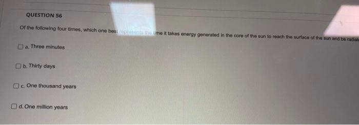 Question 52 The Vibrations Of The Sun Reveal Information About O A The Temperature Of The Core Of The Sun B The Struc 3