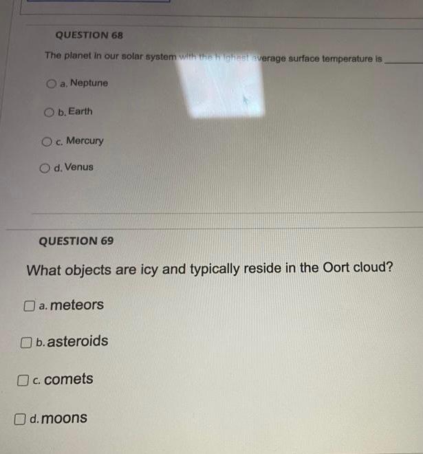 Question 67 What Is A Magnetosphere O A The Layer Of A Planet In Which Its Magnetic Field Is Generated A O B The Upp 2