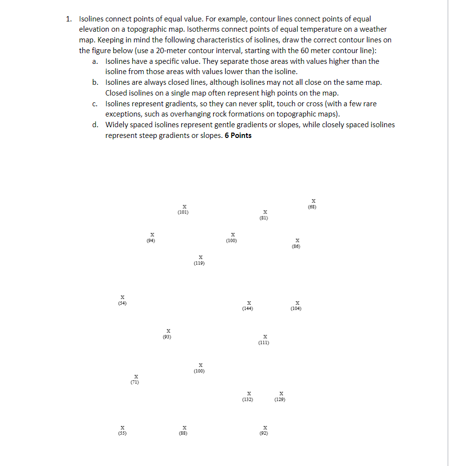 1 Isolines Connect Points Of Equal Value For Example Contour Lines Connect Points Of Equal Elevation On A Topographic 1