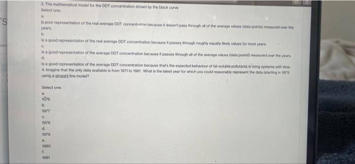 All Of The Questions In This Quiz Are Based On The Graph Below Which Shows The Concentration Of Ddt In Fish Caught In La 2