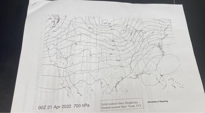 2 The Following Map Shows Altitudes In Meters And Temperatures In Deg C Of The 700 Mb Pressure Level From This Ma 2