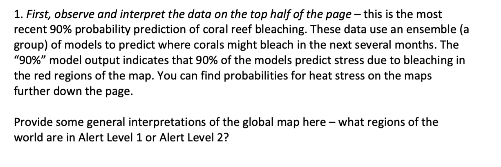 1 First Observe And Interpret The Data On The Top Half Of The Page This Is The Most Recent 90 Probability Predictio 1
