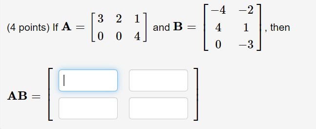 4 2 3 2 2 1 4 Points If A Cie 1 And B 4 Then 0 0 4 1 3 0 Ab 1