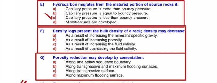 E E 7 F F Hydrocarbon Migrates From The Matured Portion Of Source Rocks If A Capillary Pressure Is More Than Bouncy 1