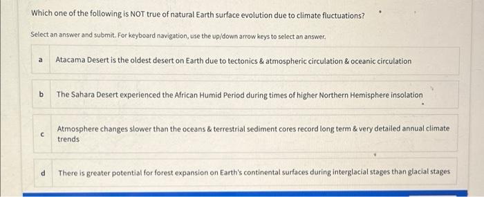 Which One Of The Following Is Not True Of Atmospheric Carbon Dioxide Fluctuations Select An Answer And Submit For Keybo 3