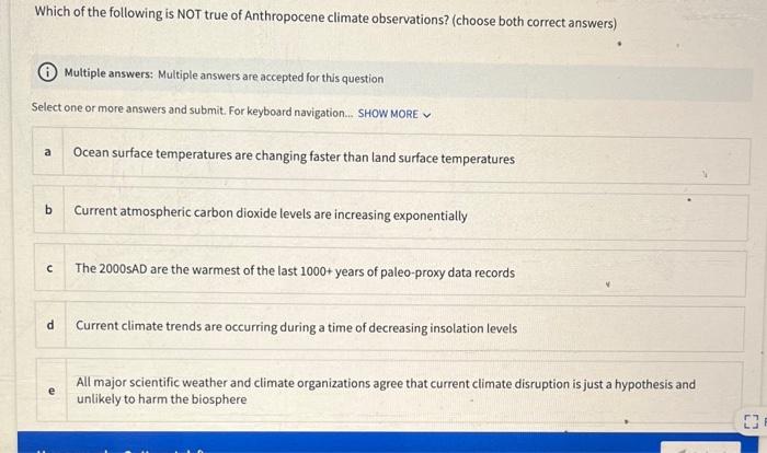 Which One Of The Following Is Not True Of Atmospheric Carbon Dioxide Fluctuations Select An Answer And Submit For Keybo 4