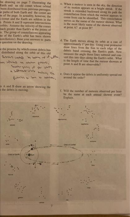 Ehe Drawing On Page 7 Illustrating The C When A Meteor Is Seen In The Sky The Direction Farth And An Old Comet Whose O 1
