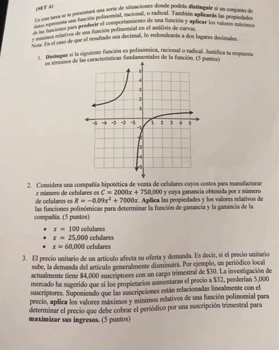 Seta De Las Funciones Para Predecir El Comportamiento De Una Funcion Y Aplicar Los Valores Maximos Datos Representa Un 1