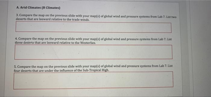 Lab 8 Climate Geographic Controls Of Climate Climate Characteristics Such As Annual And Seasonal Rainfall And Temperatu 4