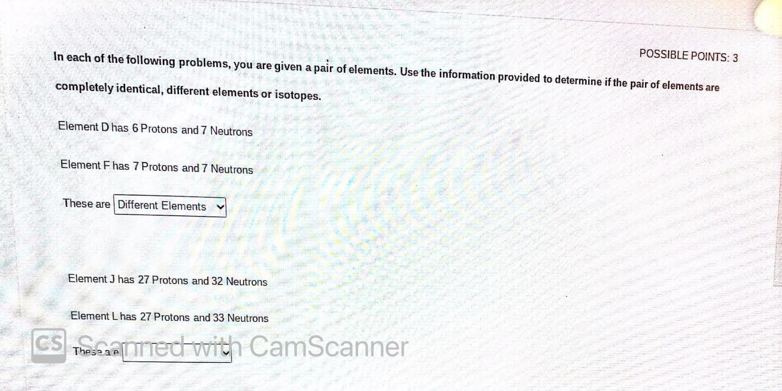 In Each Of The Following Problems You Are Given A Pair Of Elements Use The Information Provided To Determine If The Pa 1
