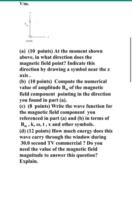 1 40 Points From A Local Tv Station Transmitter A Sinusoidal Plane Electromagnetic Wave Is Normally Incident On An 2