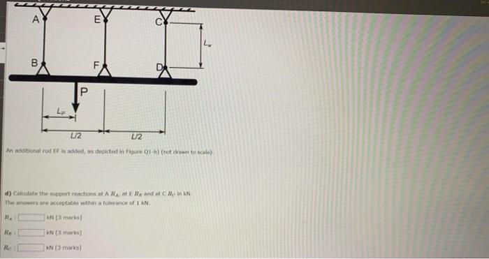 A E M B F Dr P Lp L 2 U2 In Sectional Rod Ef Is Added As Doccted 1 Rodren To Cele D Calculate The Sport Reactions B 1