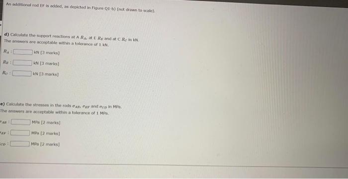A E M B F Dr P Lp L 2 U2 In Sectional Rod Ef Is Added As Doccted 1 Rodren To Cele D Calculate The Sport Reactions B 2
