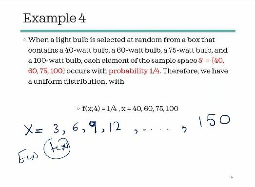 Example 4 When A Light Bulb Is Selected At Random From A Box That Contains A 40 Watt Bulb A 60 Watt Bulb A 75 Watt Bul 3