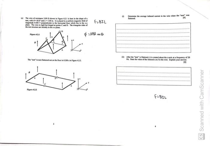 00 Demine The Average Induced Current In The Wine When The Was Ned 141 D The Wire Free 3 00 Shown 42 1 Is Be In The Sha 1