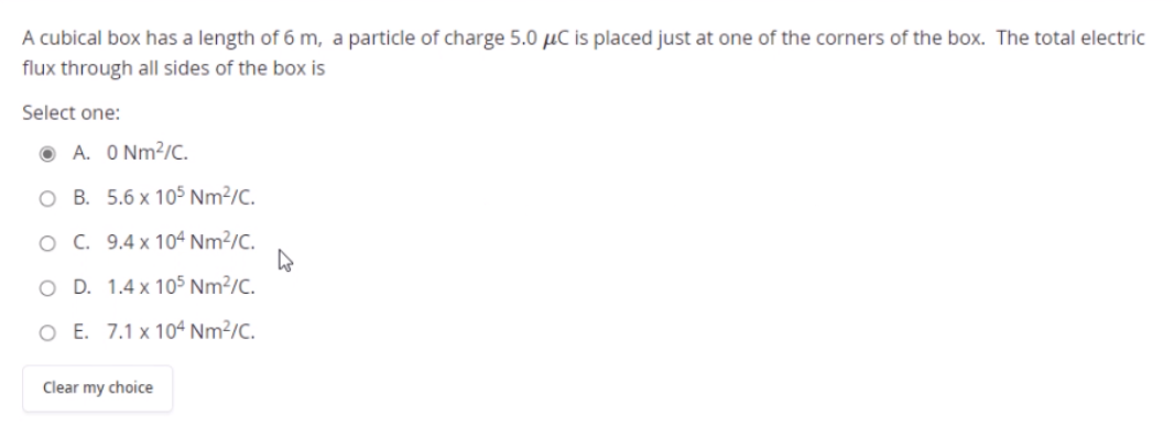 A Cubical Box Has A Length Of 6 M A Particle Of Charge 5 0 Uc Is Placed Just At One Of The Corners Of The Box The Tota 1