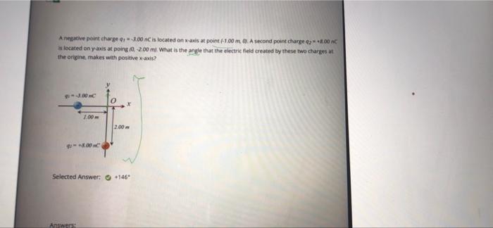 A Negative Point Charge 3 00 Nc Is Located On Wis At Point 61 00m A Second Point Charge 2 00 W Located On Y Amis At Poi 1