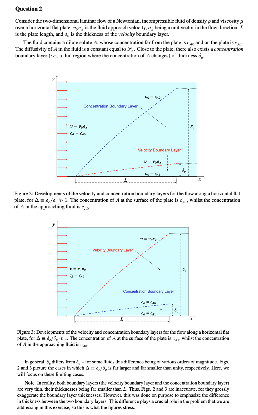 Question 2 Consider The Two Dimensional Laminar Flow Of A Newtonian Incompressible Fluid Of Density P And Viscosity U O 1