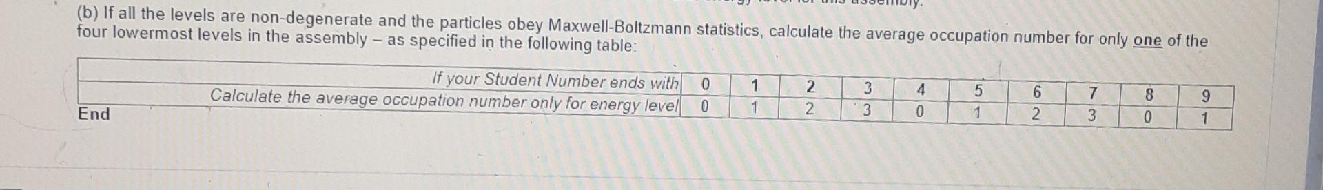 B If All The Levels Are Non Degenerate And The Particles Obey Maxwell Boltzmann Statistics Calculate The Average Occu 1