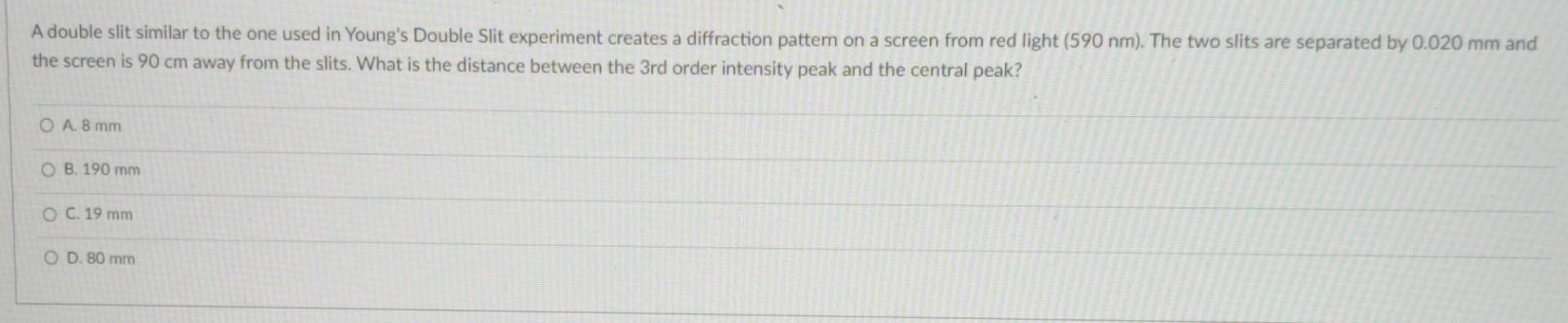 A Double Slit Similar To The One Used In Young S Double Slit Experiment Creates A Diffraction Pattern On A Screen From R 1