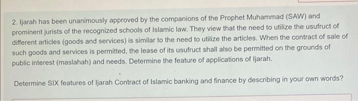 2 Ijarah Has Been Unanimously Approved By The Companions Of The Prophet Muhammad Saw And Prominent Jurists Of The Rec 1