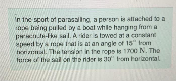 In The Sport Of Parasailing A Person Is Attached To A Rope Being Pulled By A Boat While Hanging From A Parachute Like S 1