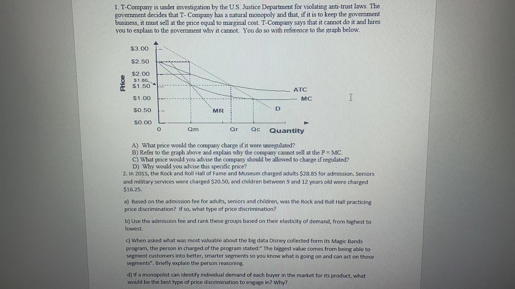 1 T Company Is Under Investigation By The U S Justice Department For Violating Anti Trust Laws The Government Decides 1