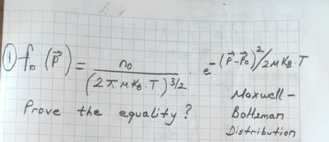 Maxwell Boltzman Distribution Equality 1