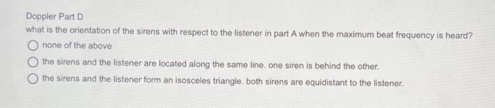 Question 17 Doppler Part A A Carousel That Is 5 00 M In Radius Has A Pair Of 600 Hz Sirens Mounted On Posts At Opposite 2