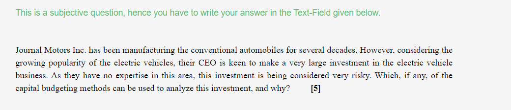 This Is A Subjective Question Hence You Have To Write Your Answer In The Text Field Given Below Journal Motors Inc Ha 1