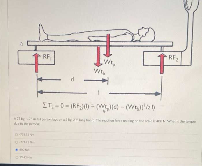 A Rf Rf2 Wte Wto D Eta 0 Rf 0 Wt D Wty 21 A 75 Kg 1 75 M Tall Person Lays On A 3 Kg 2 M Long Boar 1