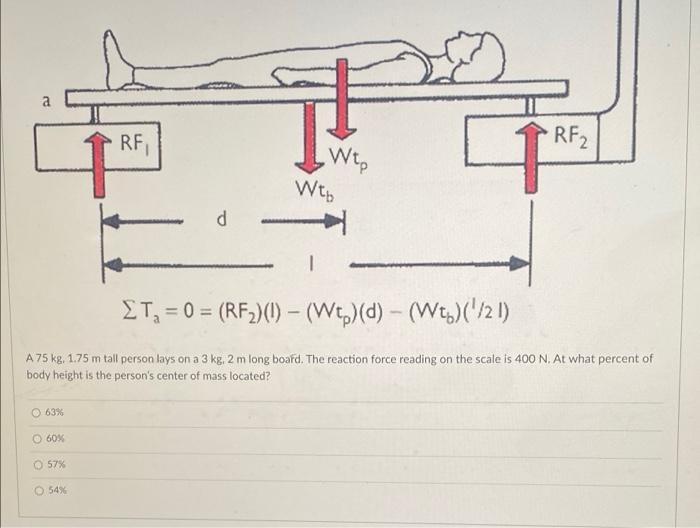 A Rf Rf2 Wte Wto D Eta 0 Rf 0 Wt D Wty 21 A 75 Kg 1 75 M Tall Person Lays On A 3 Kg 2 M Long Boar 4