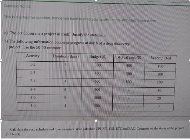 Question No 04 This Is A Subjective Question Hence You Have To Write Your Answer In The Text Field Given Below A Pro 1
