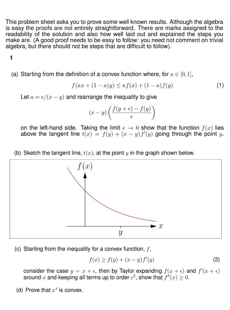 This Problem Sheet Asks You To Prove Some Well Known Results Although The Algebra Is Easy The Proofs Are Not Entirely S 1