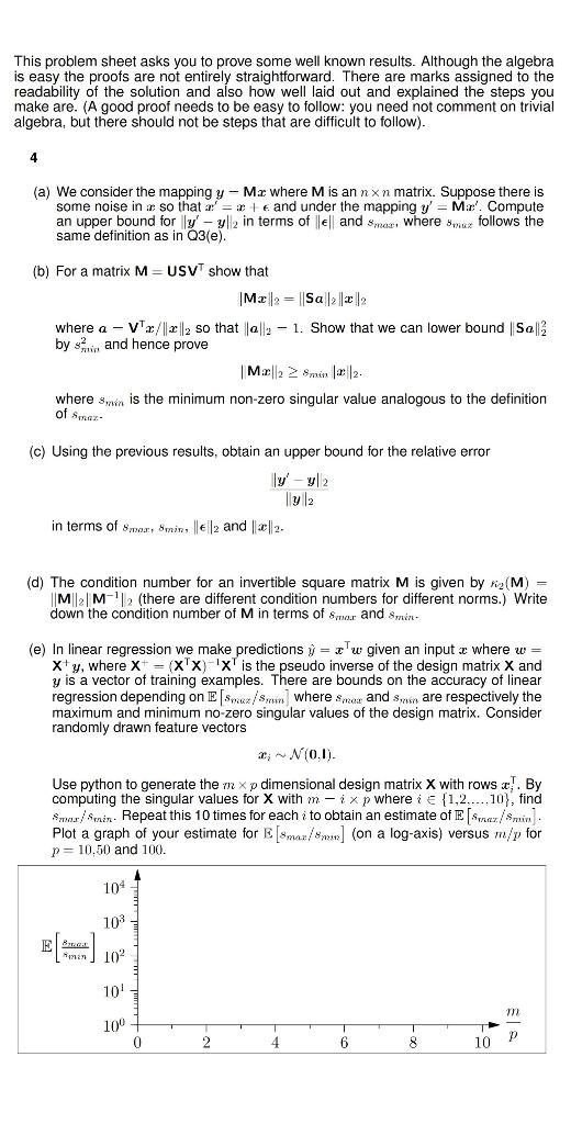 This Problem Sheet Asks You To Prove Some Well Known Results Although The Algebra Is Easy The Proofs Are Not Entirely S 1