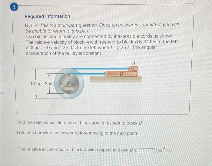 Required Information Note This Is A Multi Part Question Once An Answer Is Submitted You Will Be Unable To Return To 1