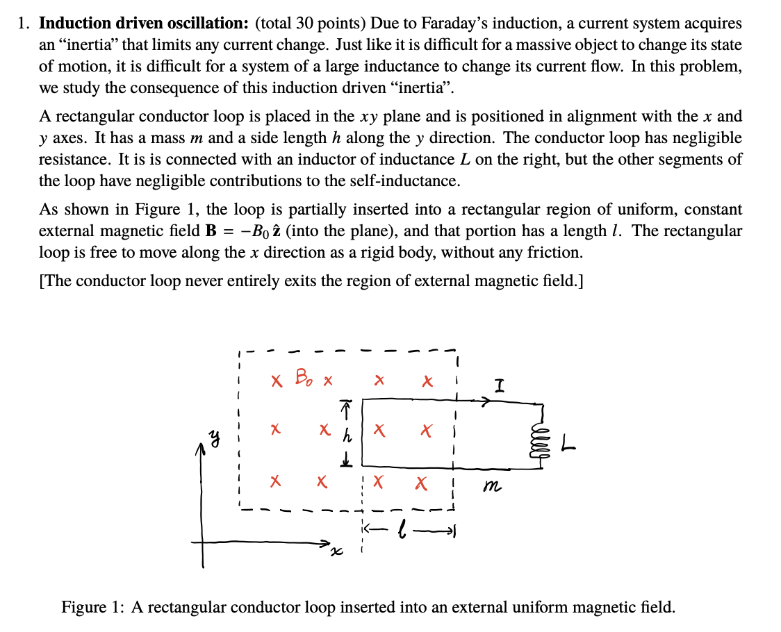 1 Induction Driven Oscillation Total 30 Points Due To Faraday S Induction A Current System Acquires An Inertia Th 1