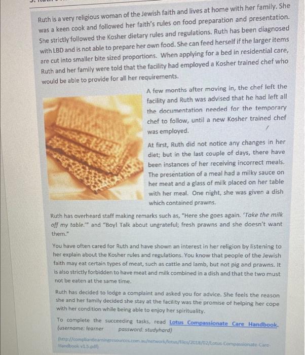 Ruth Is A Very Religious Woman Of The Jewish Faith And Lives At Home With Her Family She Was A Keen Cook And Followed H 1