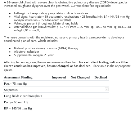 A 58 Year Old Client With Severe Chronic Obstructive Pulmonary Disease Copd Developed An Increased Cough And Dyspnea O 1