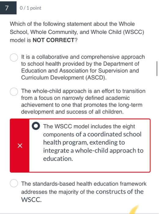 1 0 1 Point What Is The Main Role Of The Health Education Framework For California Public Schools K 12 Assisting Teach 3