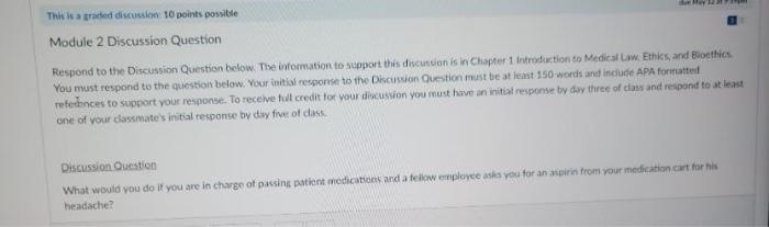 This Is A Traded Discussion 10 Points Possible Module 2 Discussion Question Respond To The Discussion Question Below Th 1