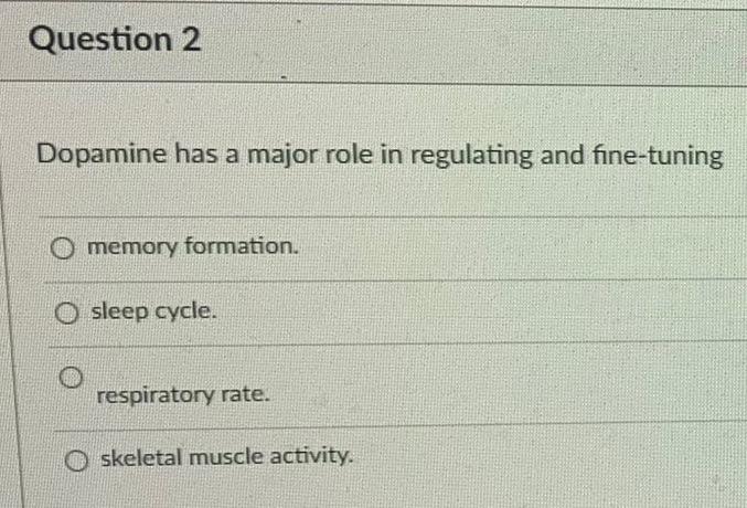 Question 1 The Principal Inhibitory Neurotransmitter In The Central Nervous System Cns Is O Serotonin O Gaba O Dopam 2