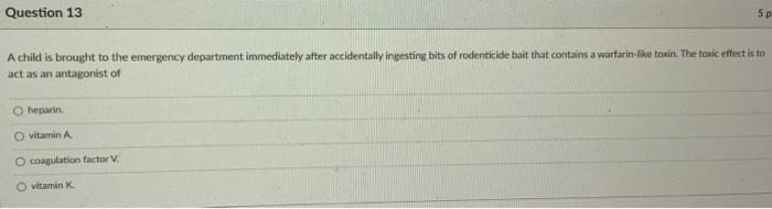 Question 11 A Common Side Effect Of The Class Iv Antiarrhythmics Would Be Vasoconstriction O Increased Oxygen Demand D 3