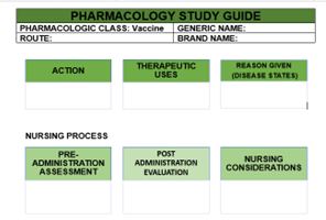 Pharmacology Study Guide Pharmacologic Class Vaccine Generic Name Route Brand Name Action Therapeutic Uses Reason Giv 1