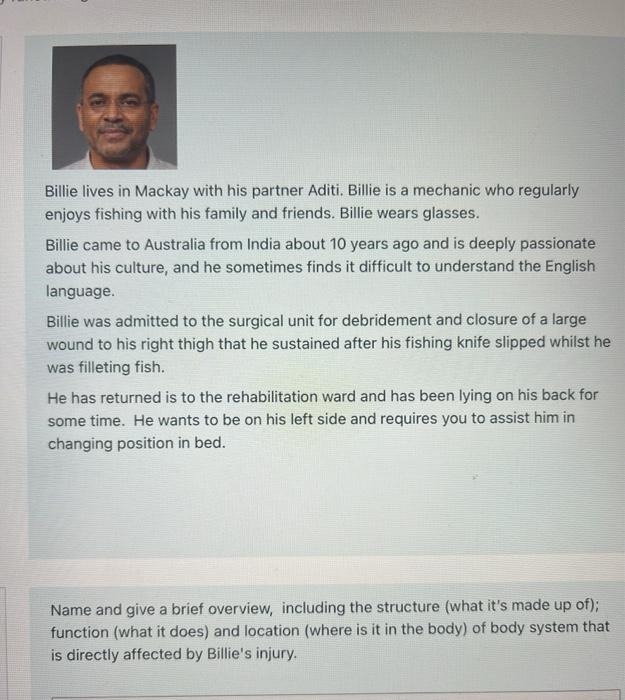 Billie Lives In Mackay With His Partner Aditi Billie Is A Mechanic Who Regularly Enjoys Fishing With His Family And Fri 1