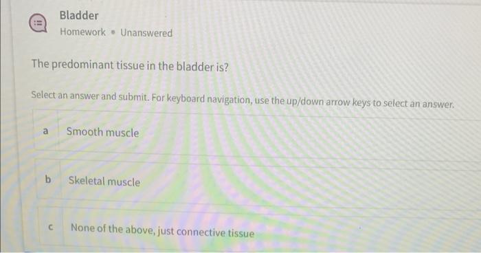 Urinary System Homework Unanswered One Of These Is Not Part Of The Urinary System Select An Answer And Submit For Key 3